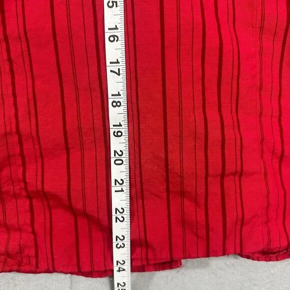 CJ Banks Womens Button Up Top Stripes Red Plus Size 1X - Picture 9 of 11